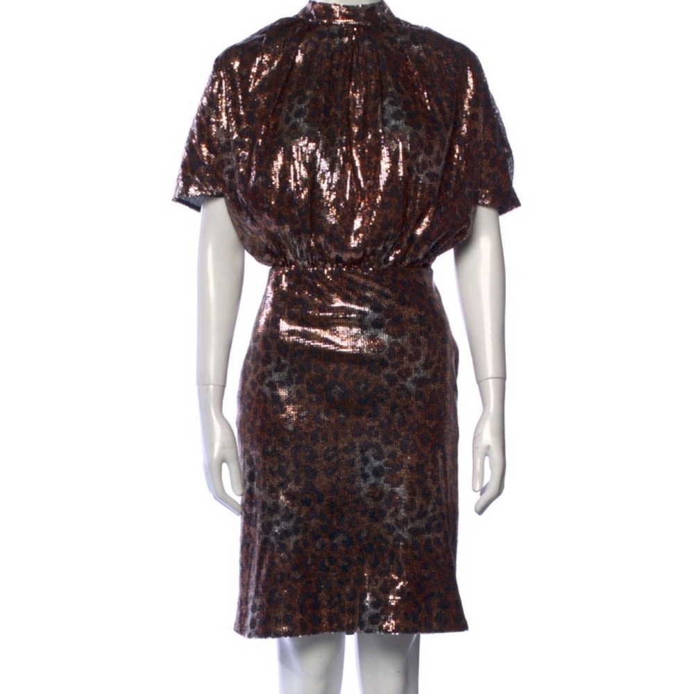 MSGM leopard sequin backless dress